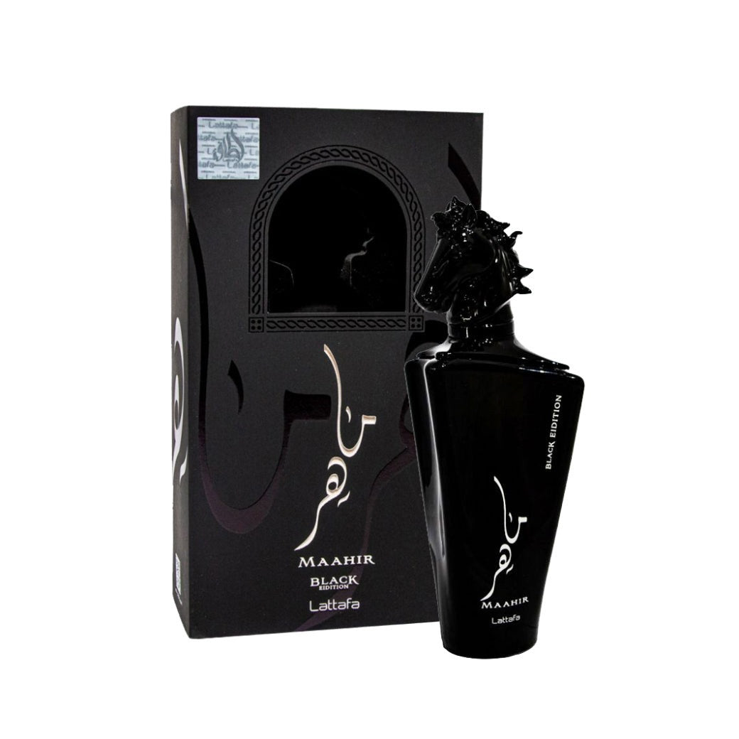 Parfum arabesc Maahir Black Edition, Lattafa, apa de parfum 100 ml, barbat